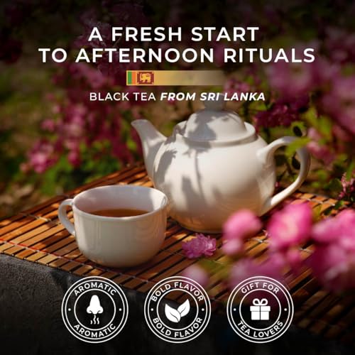 GYA TEA CO CEYLON BLACK TEA LOOSE LEAF TEA – 5.29 OZ 70 CUPS HIGH CAFFEINE TEA CEYLON BLACK TEA – 100% PURE NATURAL LOOSE LEAF BLACK TEA LOOSE TEA – 0 CALORIES SUGAR-FREE FRUIT TEA LEAVES LOOSE LEAF