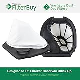 2 - Eureka Quick Up Washable Dust Cup DCF-11 Filters, Part #'s 39657, 62558A. Designed by FilterBuy to fit Eureka Vacuum Models 71C, 61, 70, 71, 61A, 71A, 70AX, 71A, 71AV, 71B, AG61A, UK61A, Z61A