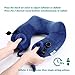 Jerrybox Travel Neck Pillow Fastest Inflatable Pillow with 2 Airbags, Soft Neck Support Pillow for Airplanes with Packsack (U-shaped, Blue)