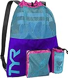 TYR Big Mesh Mummy Backpack For Wet Swimming, Gym, and Workout Gear