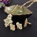 Ethiopian Cross Pendant Earring Ring Necklace Set 24k African Gold Corss Symbol Jewelry Set