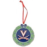 Virginia Cavaliers (UVA) Wreath Metal Christmas Ornament