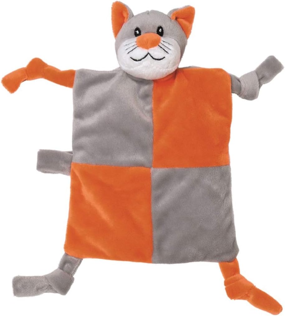 Welliebellies Cuddly Comfort Blanket Baby Comforter for Children Kids - Microwaveable Heatable, Pleasant Scent Rosemary Lavender Eucalyptus Peppermint, Heat Cushion, Pain Relief Soothing - Cat