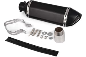 MOTOR-MH Universal 1.5“ 2” Inlet Motorcycles Exhaust Muffler Baffle with Removable DB Killer Stainless Steel for Street Bike Scooter ATV