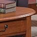 Haven Ridge One Drawer Solid Wood Oval Coffee Table with Shelf, Medium Oak Brown – Leick Home, 9044-MED