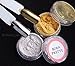 Born Pretty 2 Box Mirror Powder Gold Silver Pigment Nail Glitter Nail Art Chrome Powder with Matching Brushes Silver and Gold