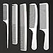 CCbeauty 5-Packs Metal Barber Comb Set Pack for Men & Women,Professional Hairdressing Salon Combs Rat Tail Teasing Hair Cutting Tool Detangler Comb with Leather Bag