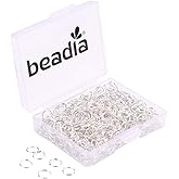 BEADIA Open Jump Rings Sliver 0.8x6mm 500pcs for DIY Jewelry Making Supplies