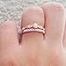 Gieschen Jewelers 'Penta' 14K Gold-Plated (Rose/White/Yellow) Dainty Stackable Ring with Simulated Pearl