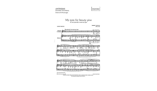 My Eyes For Beauty Pine Vocal Score Author Herbert Howells Published On April 1928 Amazon Com Books
