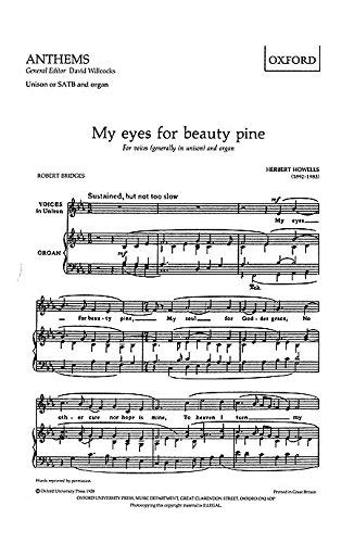 My Eyes For Beauty Pine Vocal Score Author Herbert Howells Published On April 1928 Amazon Com Books