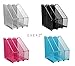 EXERZ Magazine Holder Triple Rack, Mesh Metal - 3 Compartments Documents/Notebooks/Folder/Organizer (Pink)