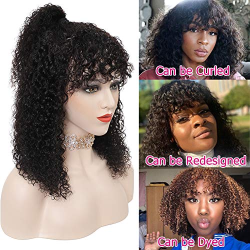 Alibeauty-Short-Curly-Human-Hair-Wigs-with-Bangs-for-Black-Women-150-Density-9A-Brazilian-Virgin-Kinky-Curly-Non-Lace-Front-Wigs-Human-Hair-Bangs-Glueless-Half-Machine-Made-Hair-Wigs-Natural-Black10