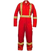 Just In Trend Safety Hi Vis Coverall with Leg Zipper – 100% Cotton, 7 oz