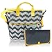 Umbesta Infant and Baby Diaper Bag with a Wet Bag and Changing Pad - Designer Chevron Canvas Tote, Model Double Dream Organizer Extra Functional