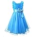 Acecharming Flower Girl Dress 3D Rose Bow-Knot Toddler Wedding Pageant Party Sleeveless Tulle Tutu Dress for Girls 3-16 Years