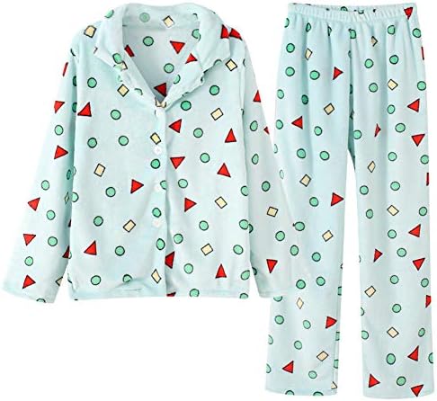 Sunecho パジャマ レディース 前開き フランネル もこもこ ルームウェア 上下セット 暖か 防寒着 秋冬 可愛い 寝間着 長袖 ネル起毛 毛布のような温かさ パジャマセット 柔らか部屋着