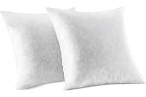 Glaciman 26x26 Premium Feather Throw Pillow Inserts (Pack of 2) - Soft Fluffy Decorative Pillow for Sofa, Bed, Couch - Feather and Down Square Euro Pillows