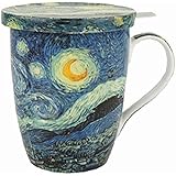 McIntosh Old Masters Vincent van Gogh Starry Night Fine China Tea Mug with Infuser and Lid (MC020088), 450 ml