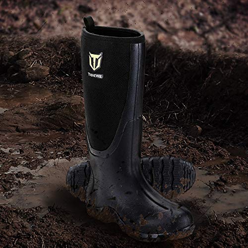 TIDEWE Rubber Boots for Men MultiSeason, Waterproof Muck Rain Boots