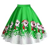 NREALY Skirts Womens Christmas Santa Print Elegant