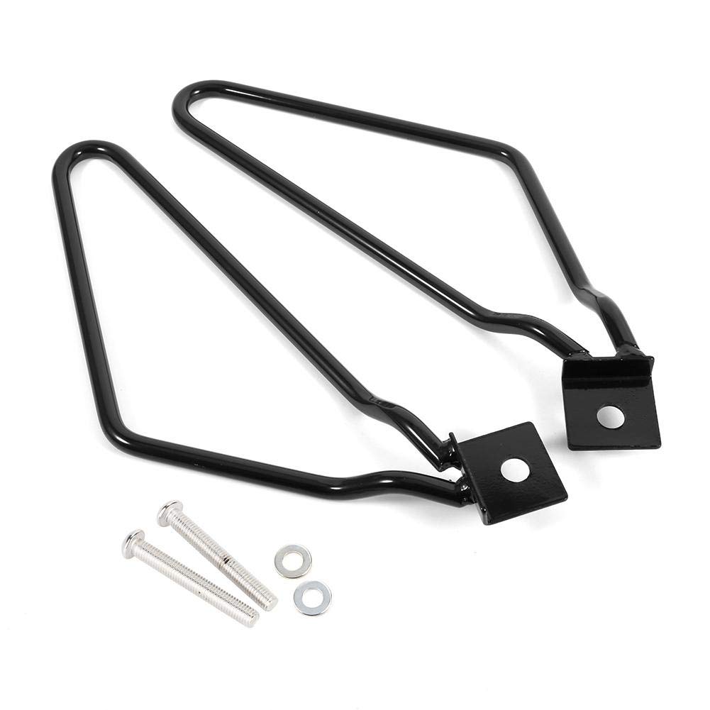Motorcycle Saddlebags Bracket, 1 Set Premium Iron and Chrome Plated Saddlebag Brackets Easy Installation Black Auto Tuning for Cruiser and Touring Bikes