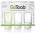 humangear GoToob TSA Approved Small Refillable Silicone Travel Bottles, 1.25oz, 3-pack, green/clear/blue