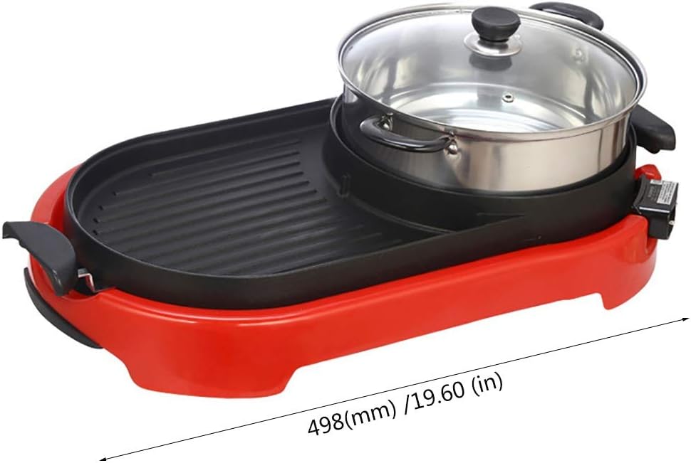 review Nologo W-XS1 Electric Barbecue and Hot Pot,External Thermostat Design,Fast Thermal Conductivity,Not Easy to Oxidize and Durable,Suitable for Home Kitchen and Outdoor Barbecue,Convenient