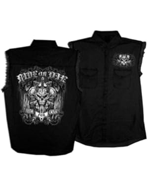 Ride or Die Skull Sleeveless Shirt (Black, XXX-Large)