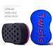 Big Holes Hair Brush Sponge Twist Wave Barber Tool For Dreads Afro Locs Twist Curl Coil Black (1 Pack)