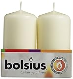 Bolsius Pack of 4 Ivory Pillar Candles Aprox 2x4 Inch
