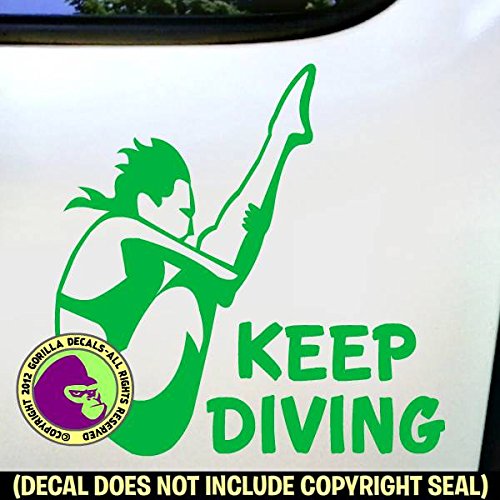 KEEP DIVING Springboard Female Diver Vinyl Decal Sticker B