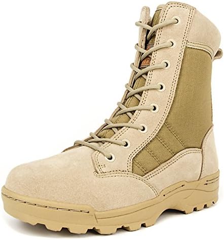 Milforce Men’s 8 Inch Military Tactical Boots Speedlace Desert Boots Combat Outdoor Work Shoes (7 D (M) US, Desert)