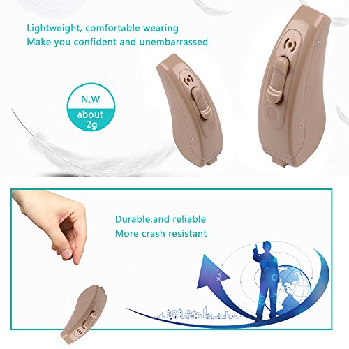 ePartner Sound Personal Amplifier Hearing Enhancer Digital Hearing Amplifier Noise Reduction Mode with Adjustable Volume Tone Control(Beige, Right Ear)