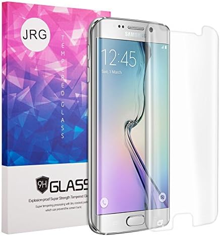 Galaxy S6 EdgeTempered Glass Screen Protector (1-Pack),JRG 3D Edge Coverage Screen Protector For Samsung Galaxy S6 Edge( UltraClear)(Anti-bubbles)( 9H Hardness)( Anti-fingerprints ) (clear)