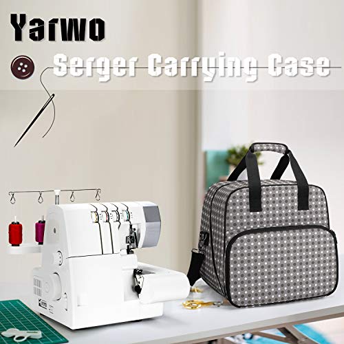 YARWO Serger Machine Carrying Case with Bottom Wooden Board, Universal