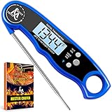 Waterproof Instant Read Thermometer - Best Digital Meat Thermometer - Electric Food Thermometer with Calibration and Backlight functions for Candy Turkey Milk Tea BBQ Grill Steak