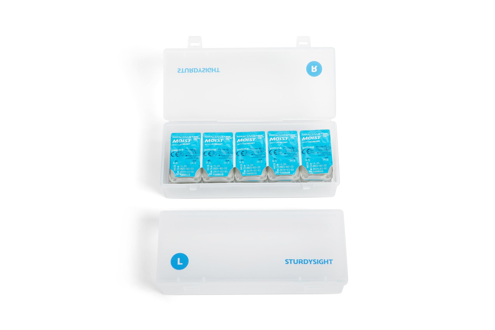 Photo 1 of 2 Pack Colored Contact Lens Monthly Organizer Case, Each Hold 30-40 PCS, Total Hold 60-80 PCS, Portable Storage Box for Disposable Daily Contact Lenses, Storage Box for All Brand Cosmetic Contact Lens