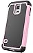 E LV Hybrid Slim Shock-Absorption / Impact Resistant Dual Layer Defender Case for Samsung Galaxy S5 – [BABY PINK]
