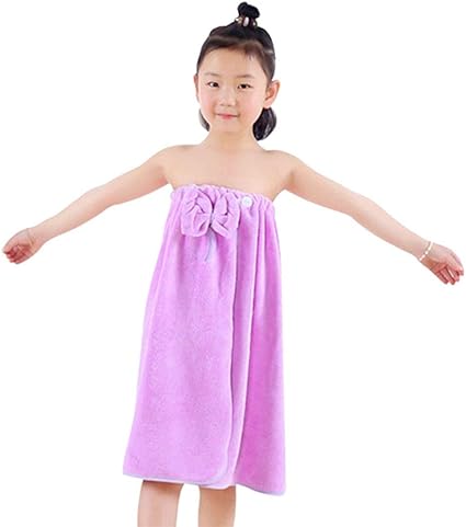 Amazon Bemin バスローブ女の子 女の子 バスローブ キッズバスローブ 子供用 バスタオル 子供 お風呂上がり ルームウェア キッズ 巻き タオル バスタオル スイミング プール用タオル ふわふわ パープル ベビー用バスローブ ベビー マタニティ 通販