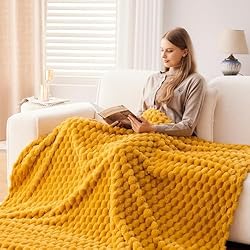 NEWCOSPLAY Super Soft Queen Blanket Mustard Yellow