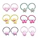 Elesa Miracle 12 Pairs Baby Girls Hair Bow Elastic Ties 1.6 Inch Mini Bow Ponytail Holders Toddler Pony Holder Hair Elastics Value Set (12 Pairs- Cute Animal)