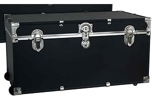 Seward Trunk Traveler Trunk, 31.5 x 16.5 x 17 inches, Black