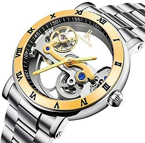 IK Colouring Automatic Stainless Steel Mechanical Hollow Waterproof Diving Wrist Watches