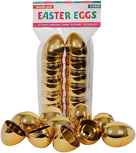 Metallic Gold Eggs 2-1/3" 12 Pack