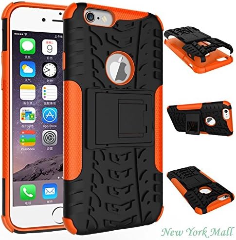 iPhone 6 case,iPhone 6s case,[Shockproof][Drop Protection] Premium TPU+PC Full-Body Super Protective Case Cover with Kickstand for iPhone6/6s(4.7 inch) (Orange)
