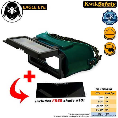 KwikSafety EAGLE EYES Industrial ANSI Professional (ANTI-FOG & Snug FIT) Welding Goggles | Flip Up Shade 5 + Shade 10 | Ventilation Plasma Jet, MIG, TIG Torch Flame Cutting Gas Oxy-Acetylene Green