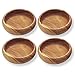 PACIFIC MERCHANTS Acaciaware Round Calabash Salad Bowls, 6-Inch by 2-inch Set of 4, Nut Bowl, Soup Bowl, Hand Turned From One Piece Of Wood, Eco-Friendly, Sustainably Harvested