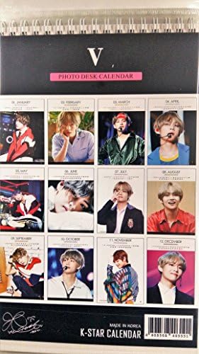 BTS 2019-2020 Bangtan & Individual Member Photo Desk Calendar + 5 Transparent Cards (V)
