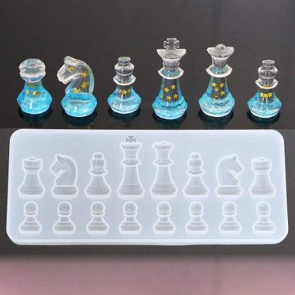 opOpb213IL Silicone Mold DIY Fondant Mould Craft Tool，Chess Pieces Silicone Mold Jewelry Making Epoxy Mould DIY Handmade Crafting Tool